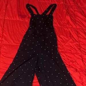 Lovestitch Black Jumpsuit with White Dots